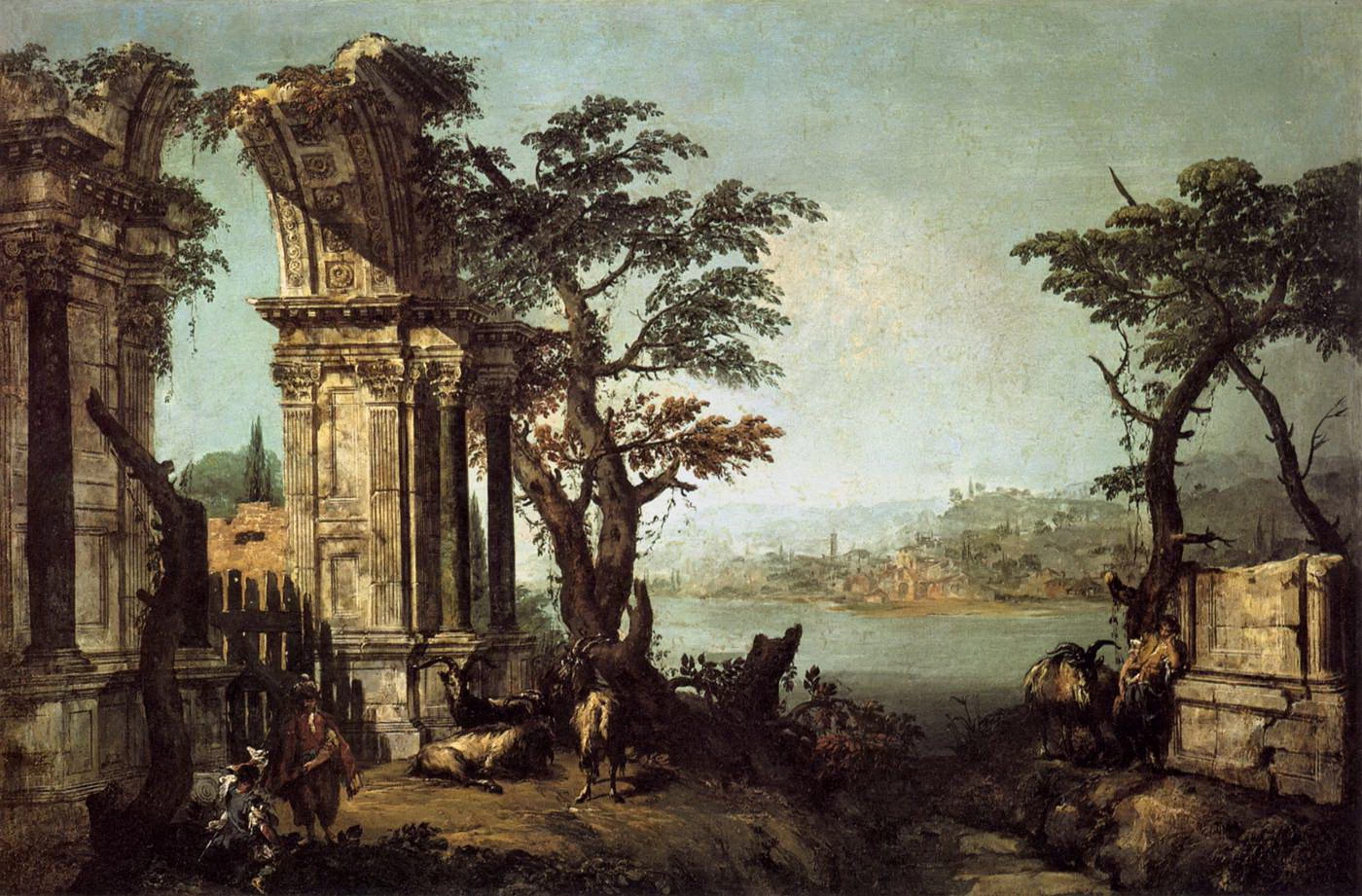 Capriccio con Arco Classico e Capre - Galleria dell'Accademia Venezia